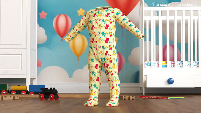 Pajamas for One Year Old Baby 3D model