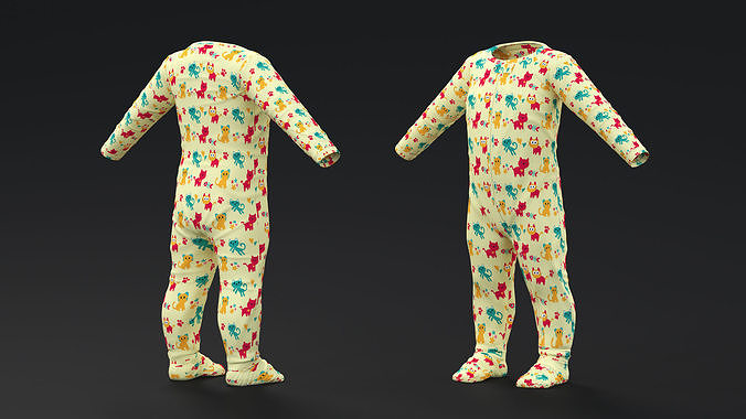 Pajamas for One Year Old Baby 3D model 3
