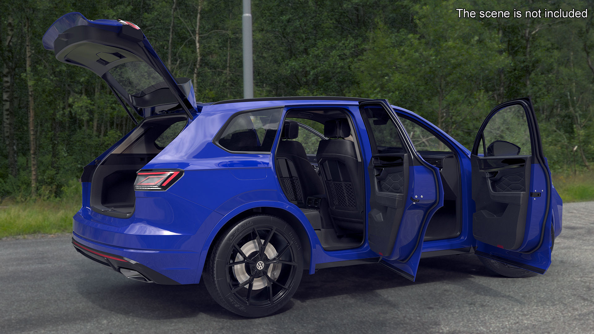 Volkswagen Touareg 2024 Blue Rigged 3D model