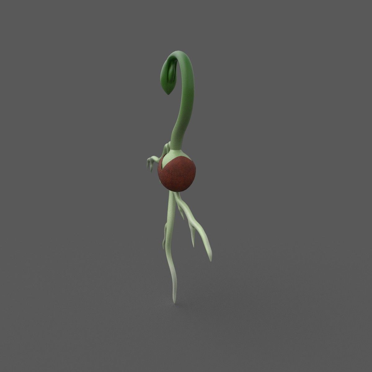 Seed Germination Low-poly 3D model_1