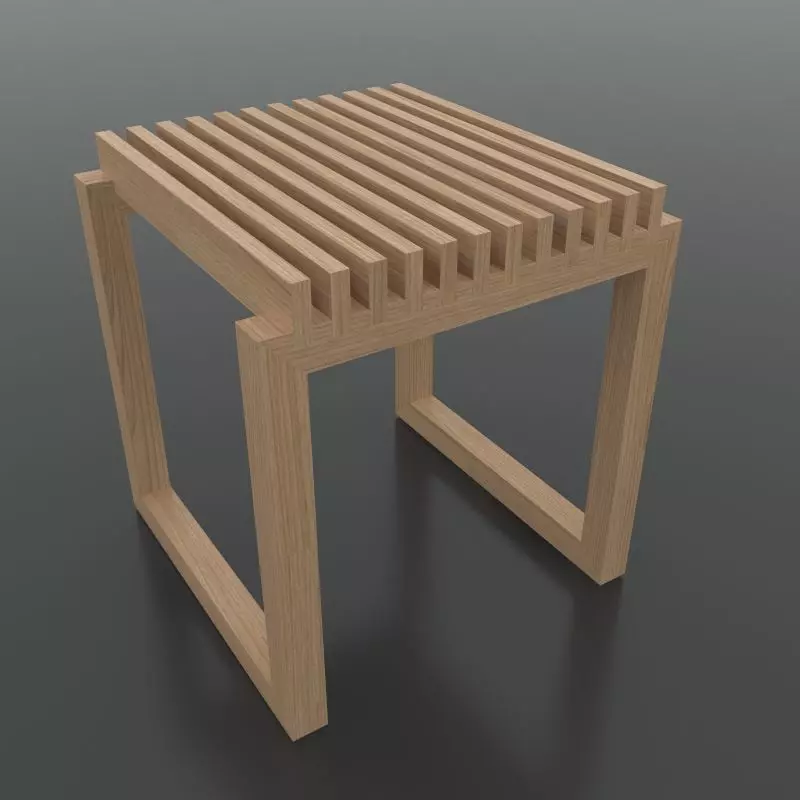 Wood Stool Free 3D model
