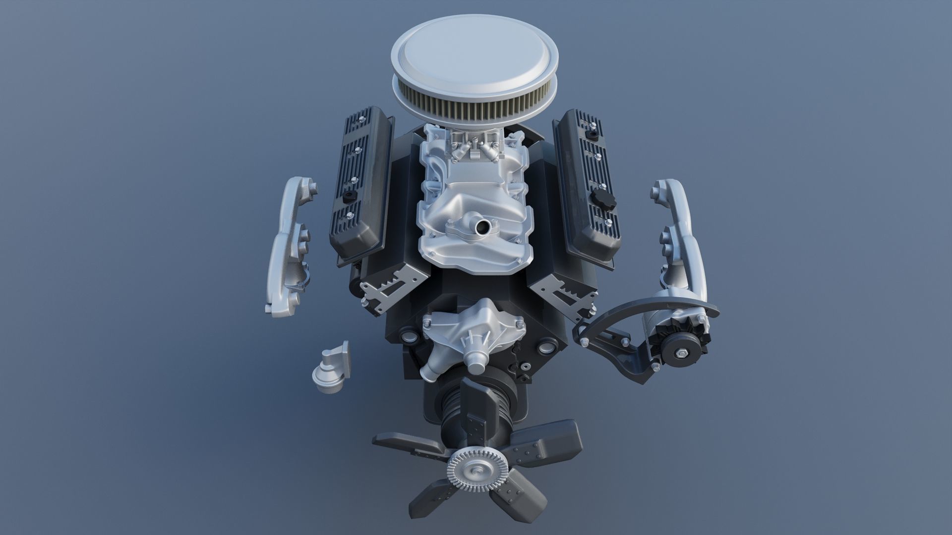 Chevrolet 350 Small Block V8 3D print model_19