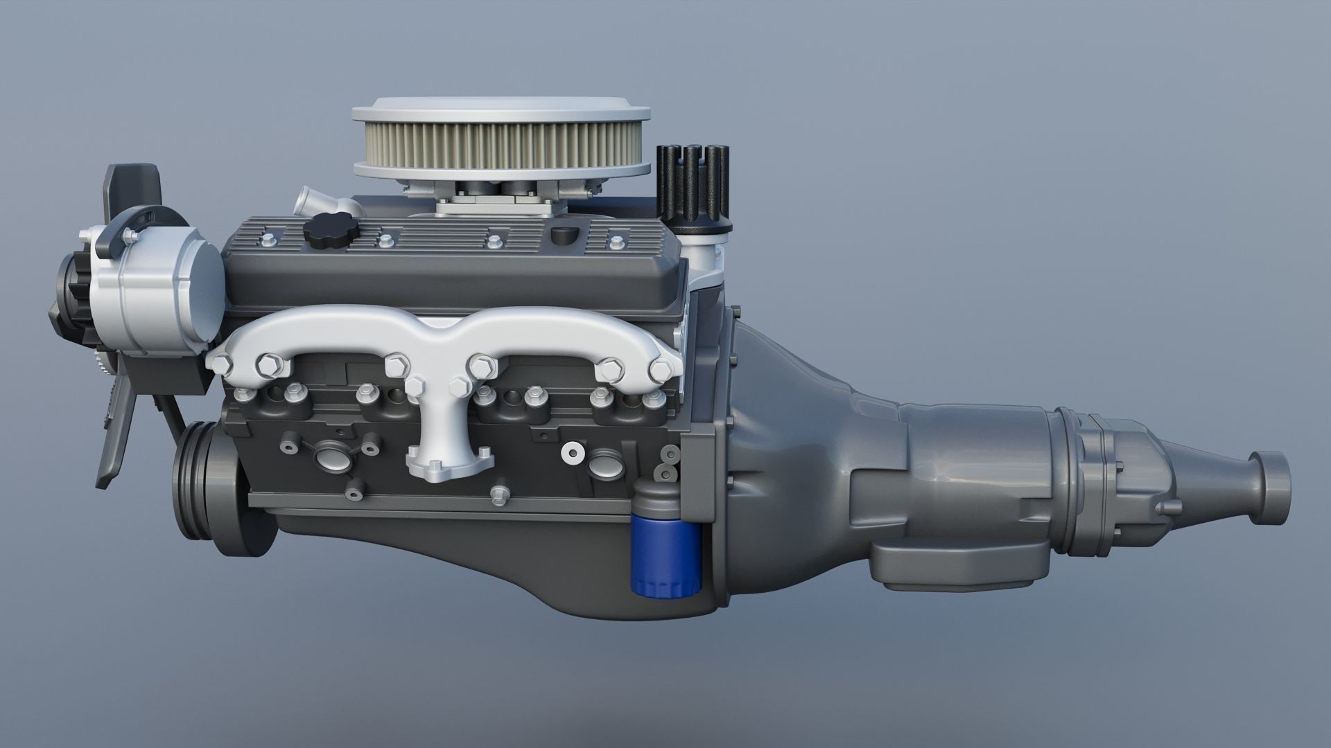 Chevrolet 350 Small Block V8 3D print model_2