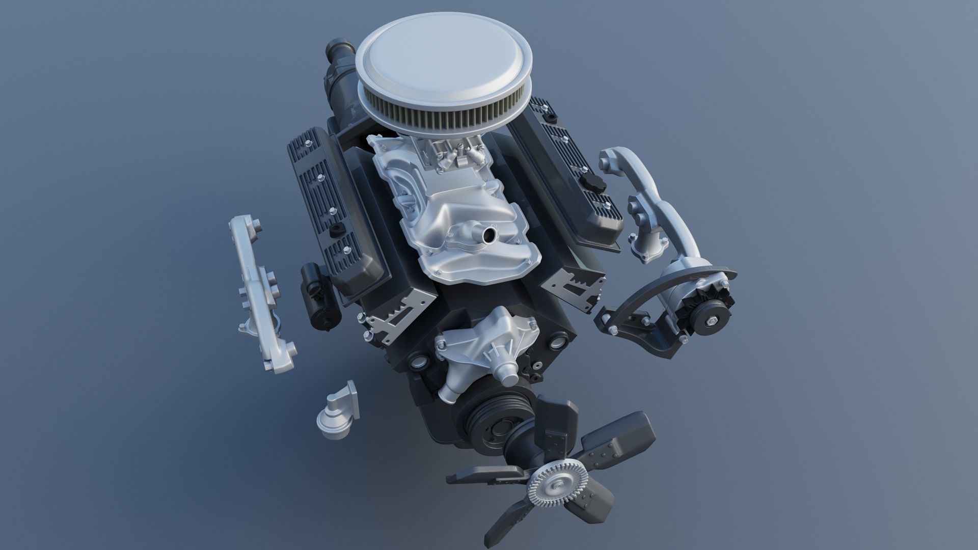 Chevrolet 350 Small Block V8 3D print model_18