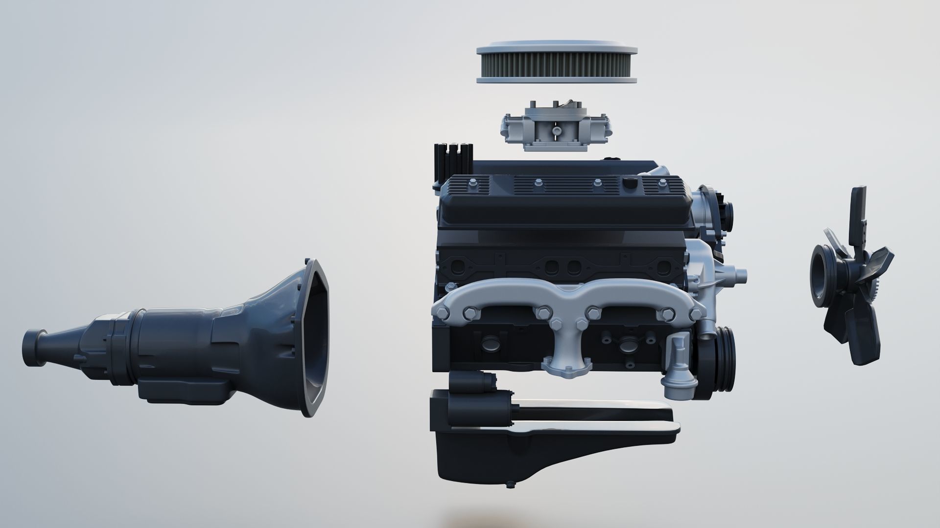 Chevrolet 350 Small Block V8 3D print model_16