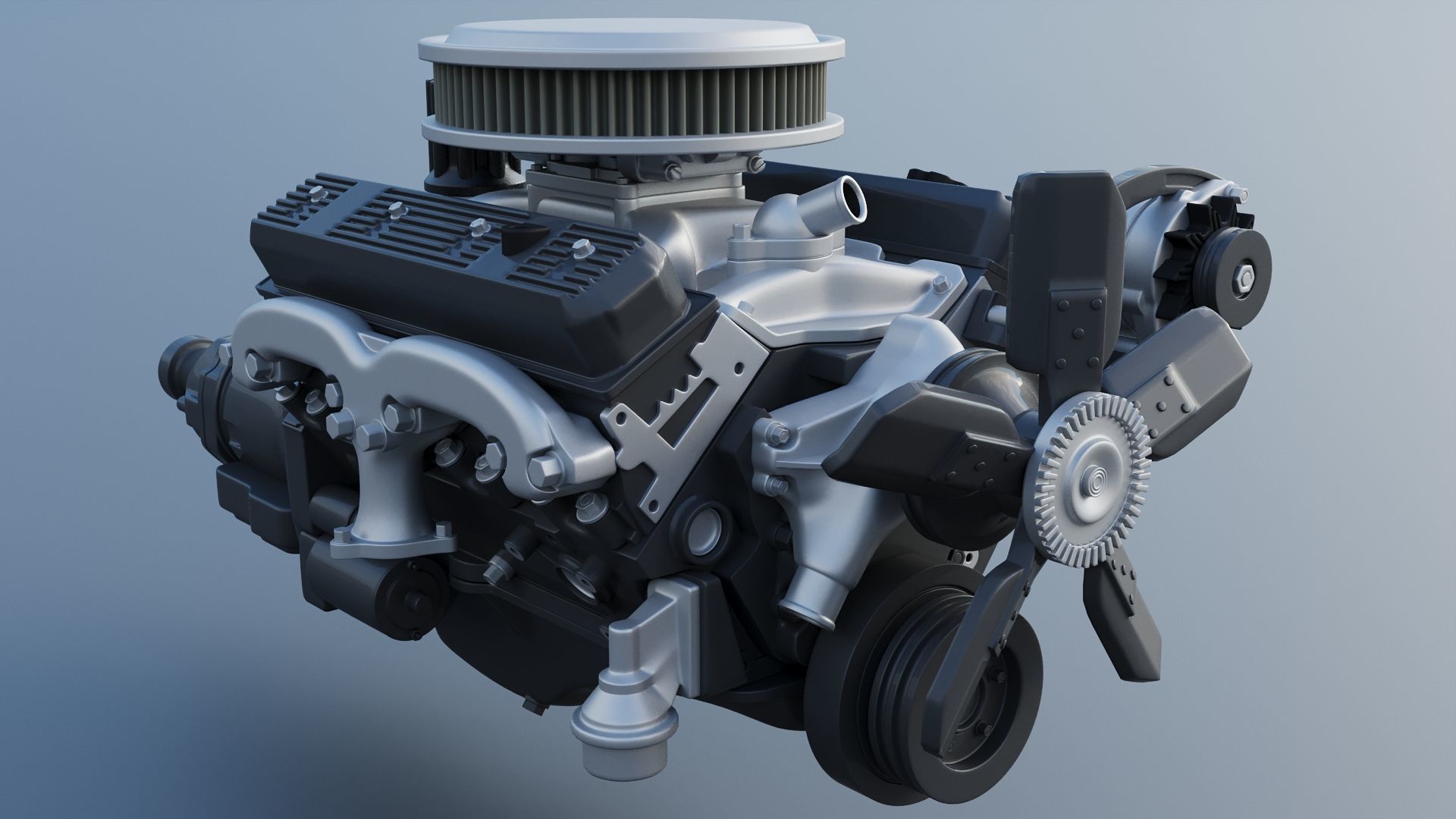 Chevrolet 350 Small Block V8 3D print model_6