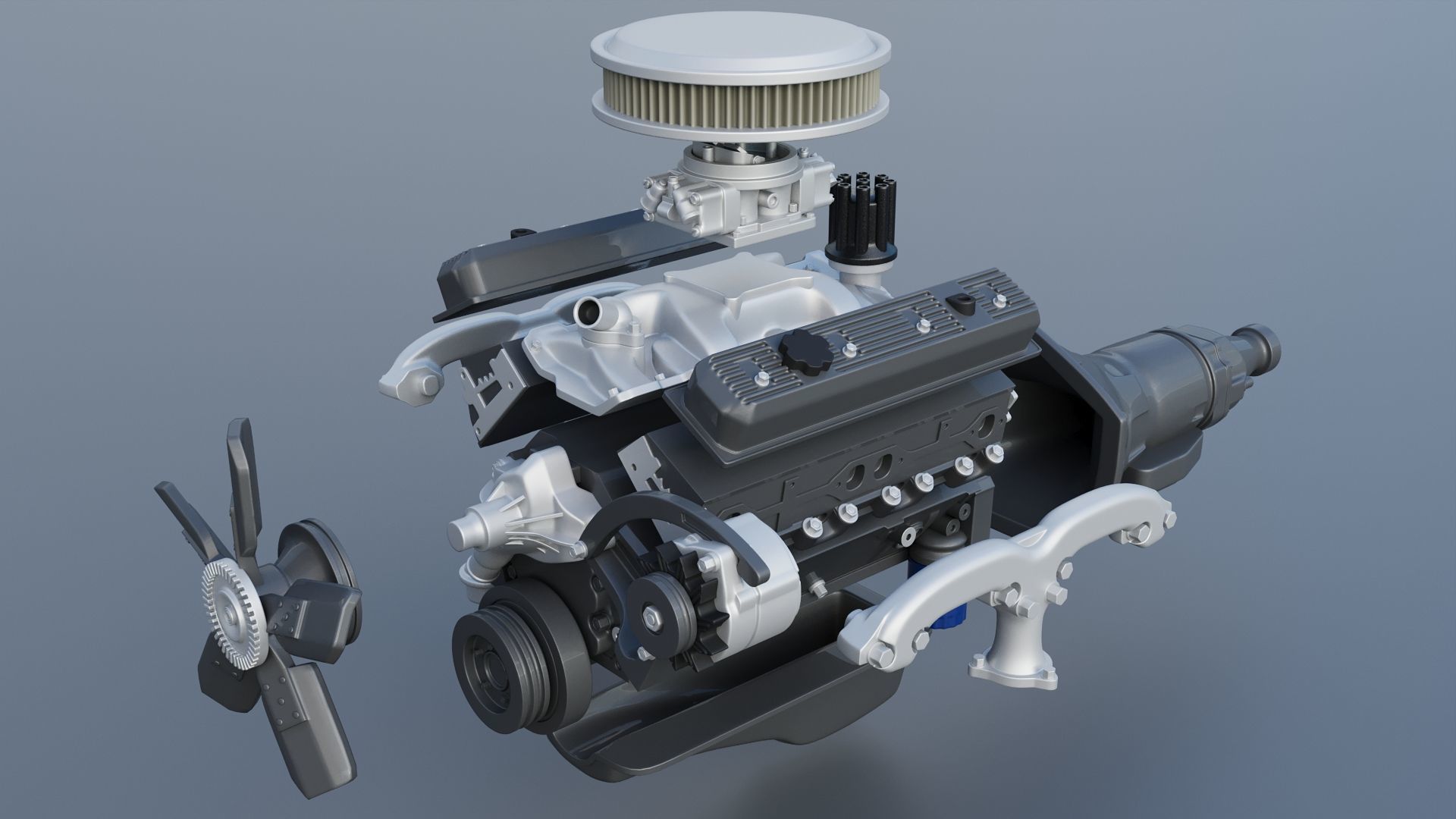 Chevrolet 350 Small Block V8 3D print model_12