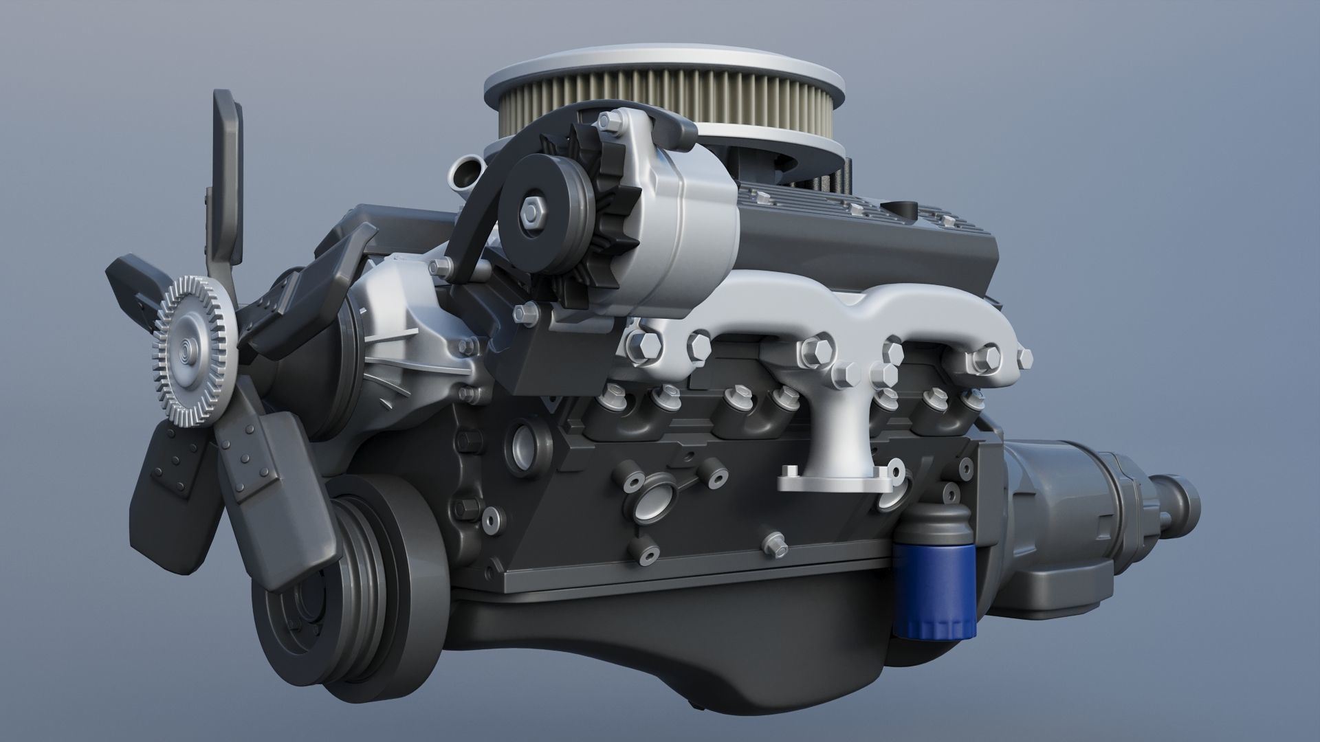 Chevrolet 350 Small Block V8 3D print model_10