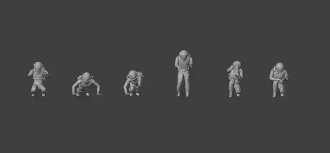 Astronaut sets Part 2 Low-poly 3D model