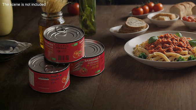 Canned Sardines in Tomato Souse 3D model 2
