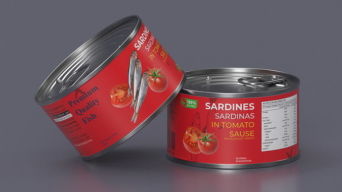 Canned Sardines in Tomato Souse 3D model 3