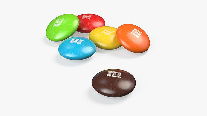 Multicolored M and Ms Candies 3D model 7