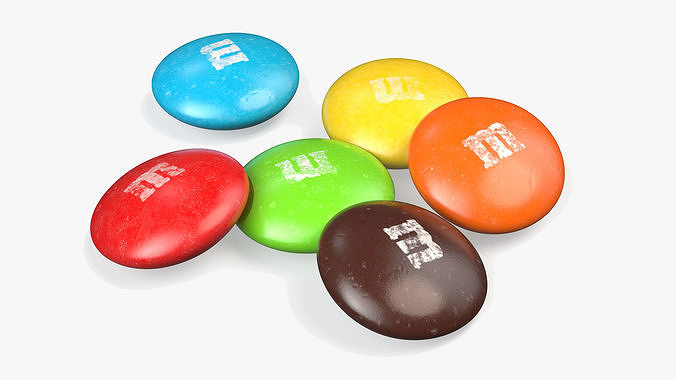 Multicolored M and Ms Candies 3D model 6