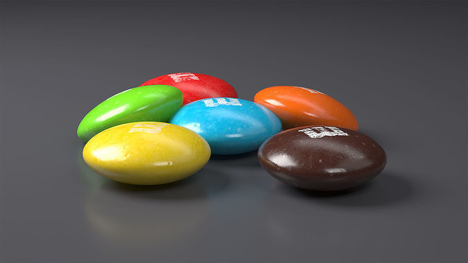 Multicolored M and Ms Candies 3D model 4