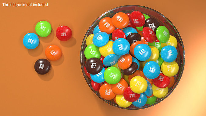 Multicolored M and Ms Candies 3D model 2