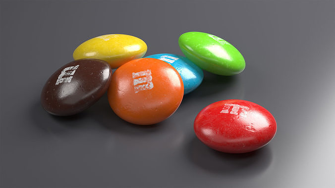 Multicolored M and Ms Candies 3D model 5
