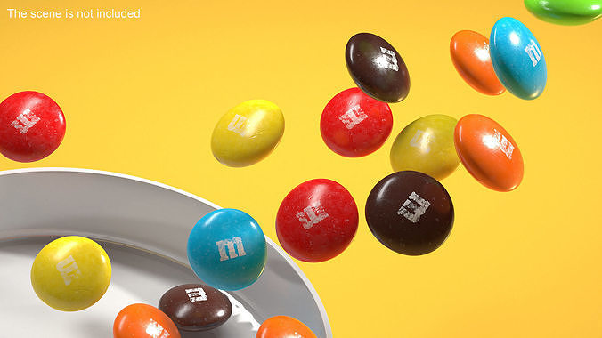 Multicolored M and Ms Candies 3D model
