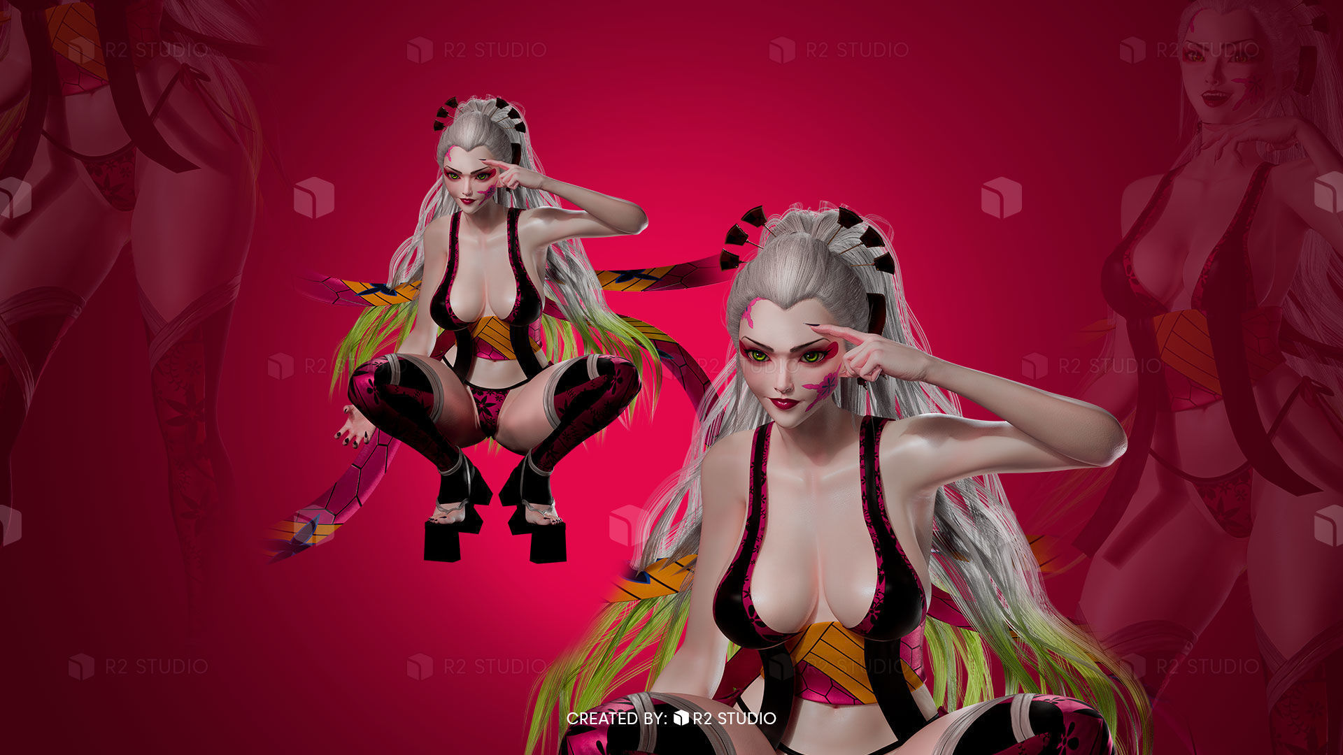 Daki - UE5 - Blender 3D Model Low-poly 3D model_5