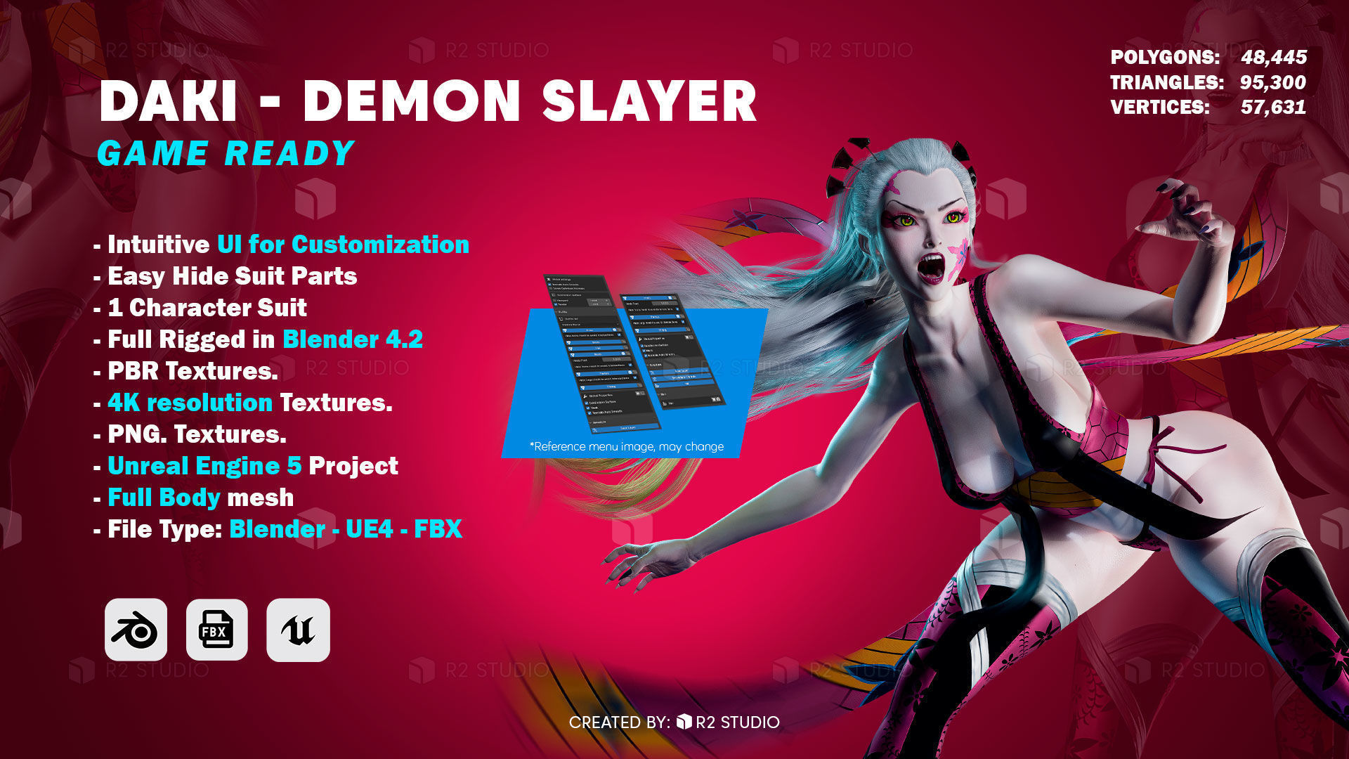 Daki - UE5 - Blender 3D Model Low-poly 3D model_1