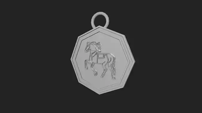 Horse Keychain 3D Model Optimized for 3D Printing