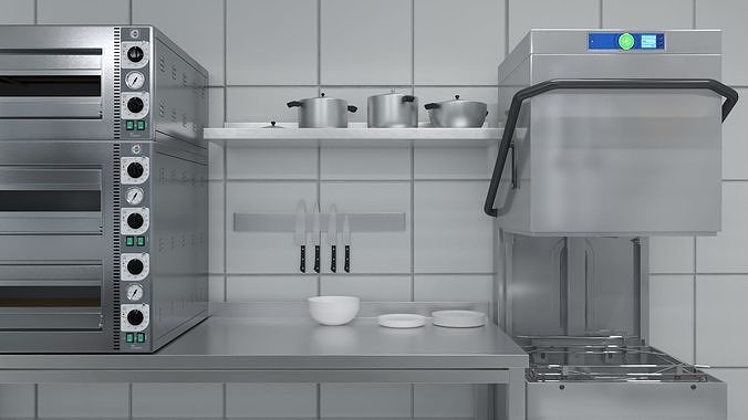 Restaurant Kitchen 3D model 6