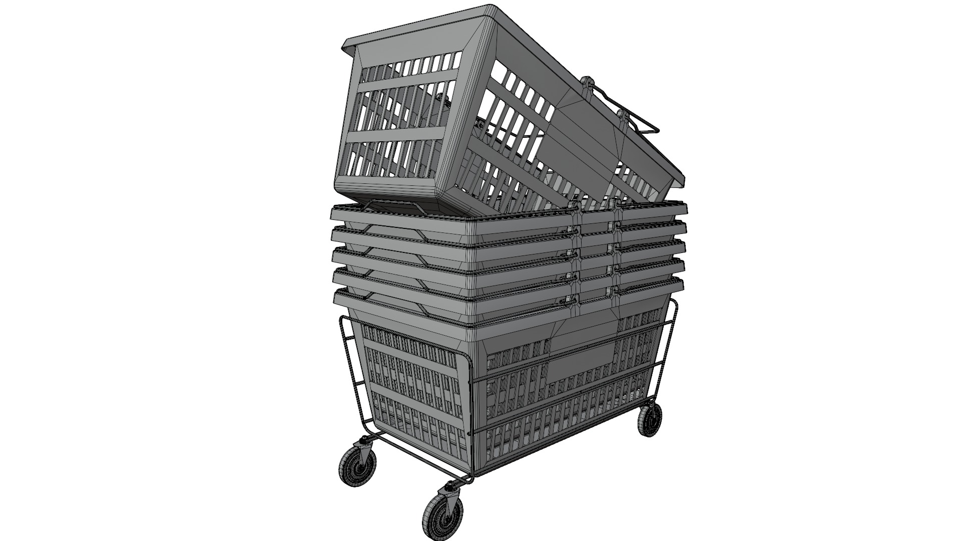 Supermarket Baskets 3D model_9