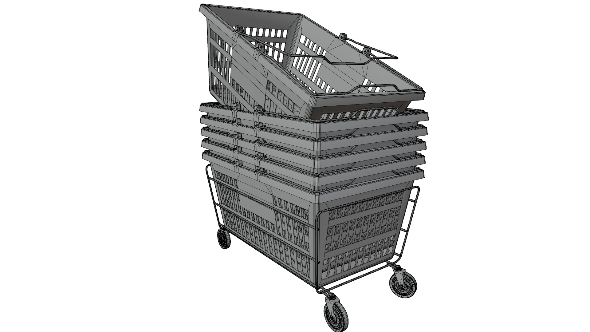 Supermarket Baskets 3D model_11