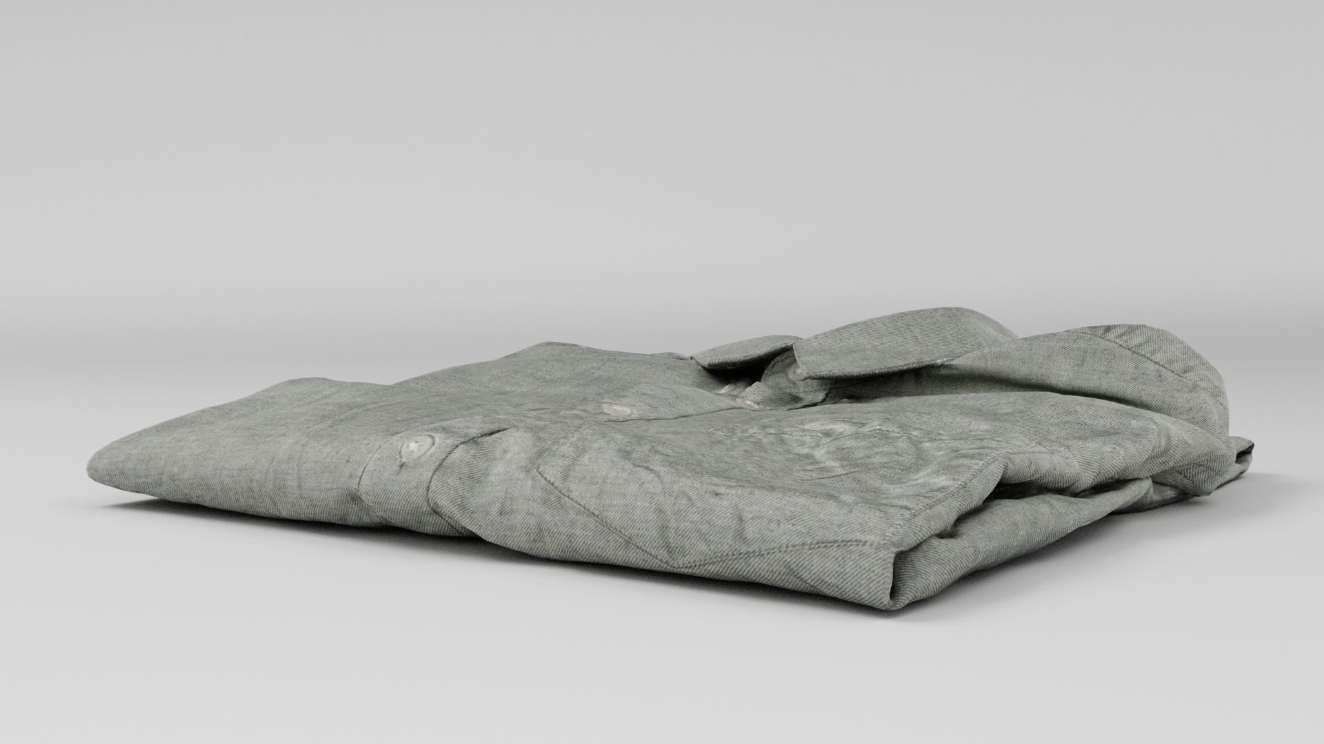 folded grey shirt green Generic casual wardrobe clothing  3D model_4