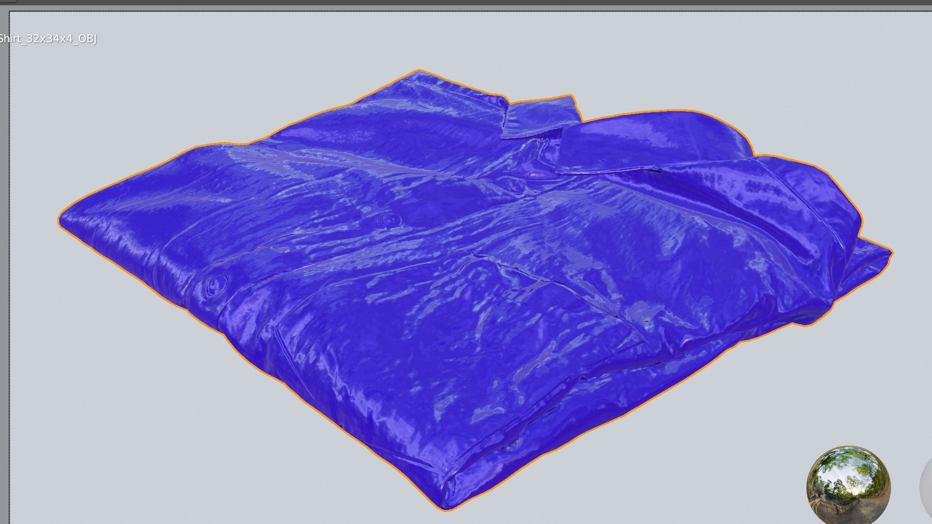 folded grey shirt green Generic casual wardrobe clothing  3D model_6