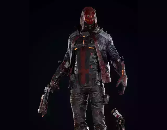 Masked biker gang soldier