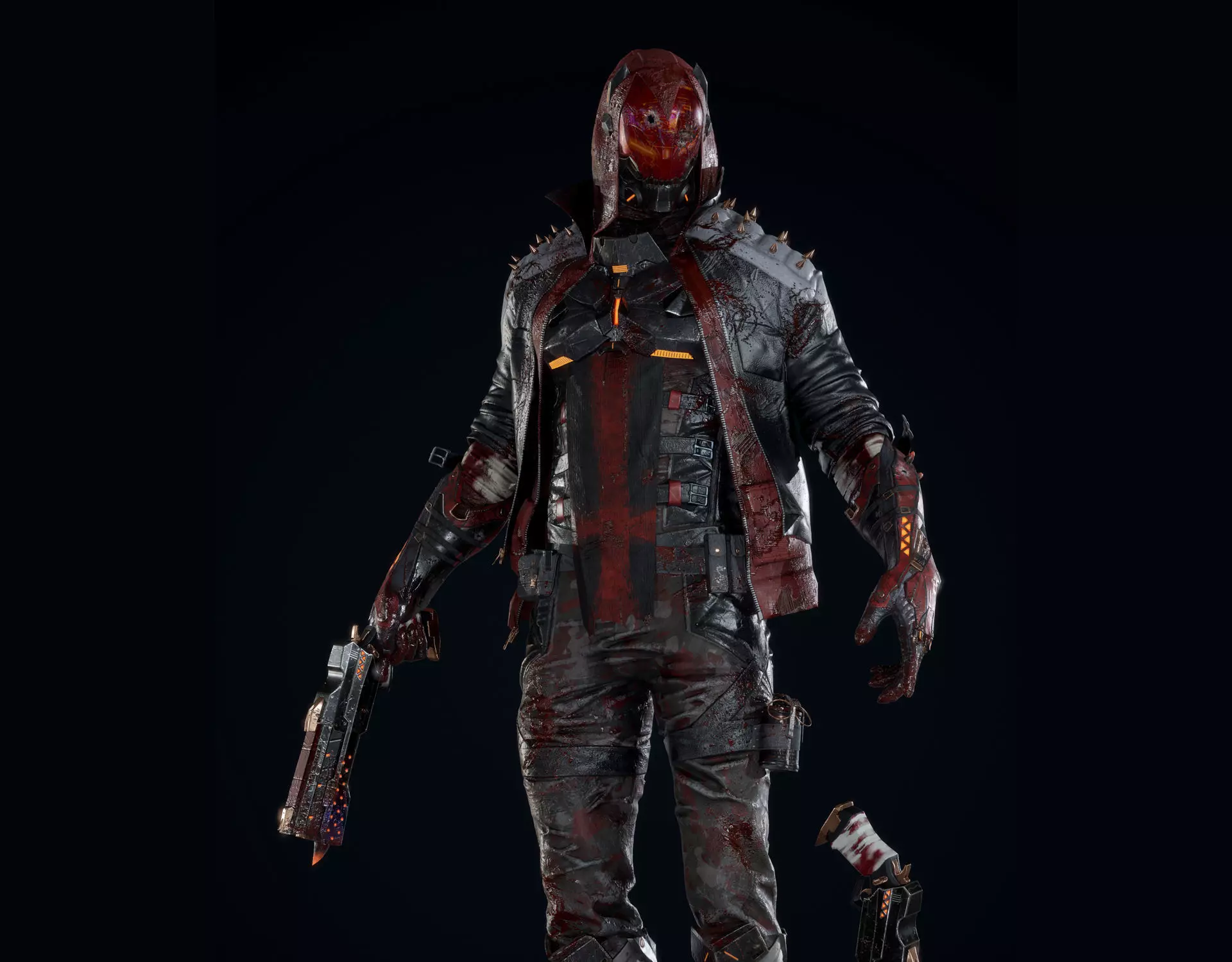 Masked biker gang soldier Low-poly 3D model_0