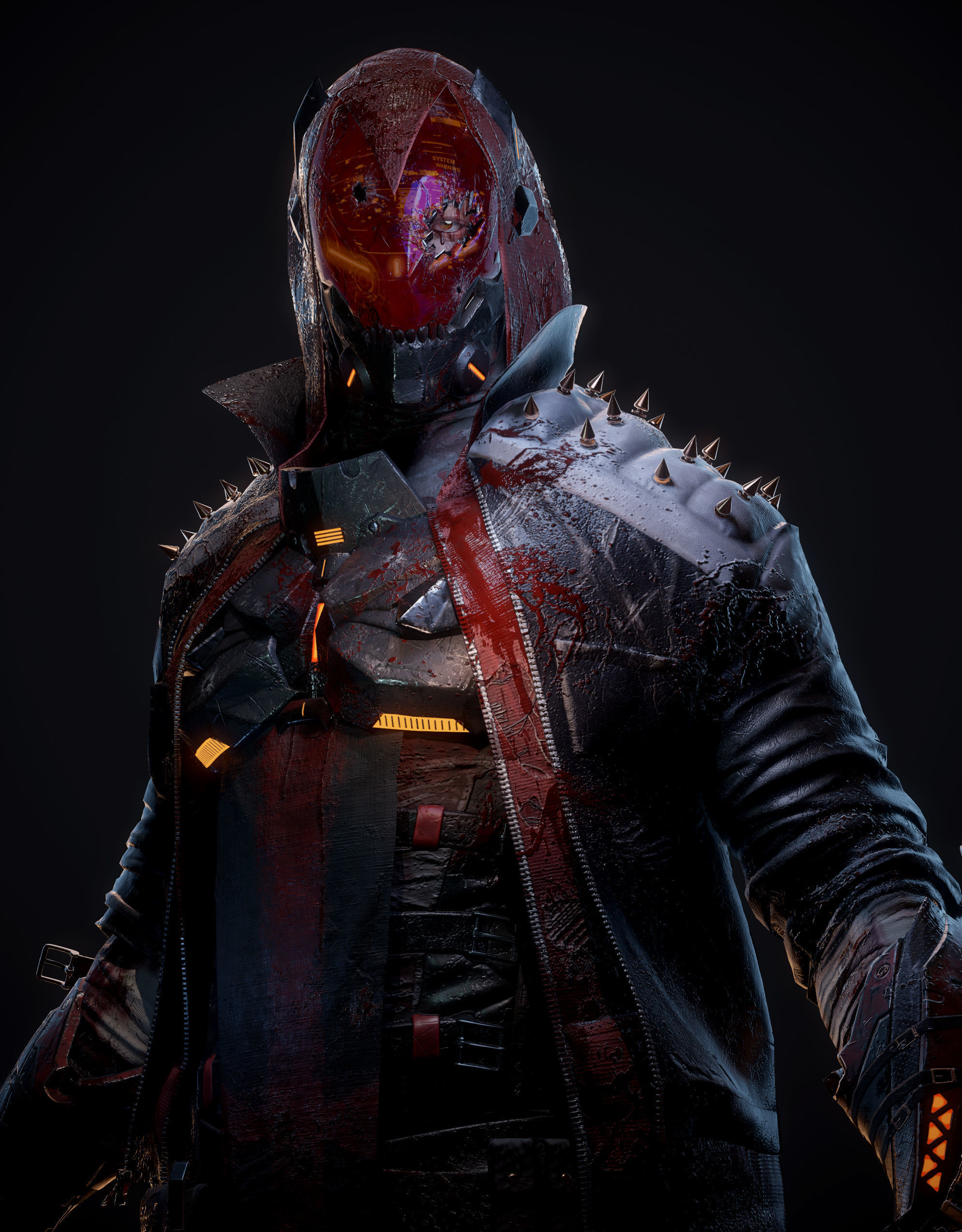 Masked biker gang soldier Low-poly 3D model_2