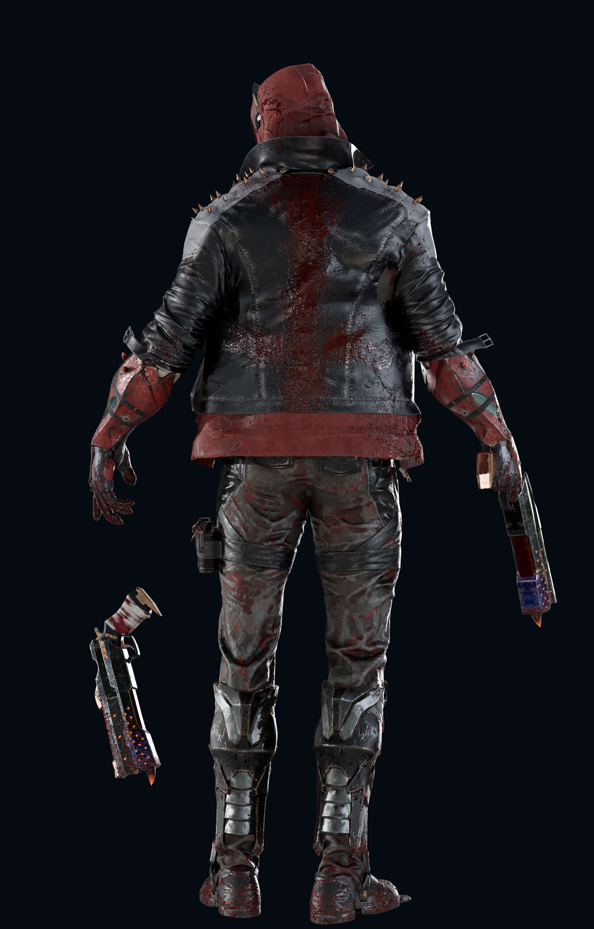 Masked biker gang soldier Low-poly 3D model_3