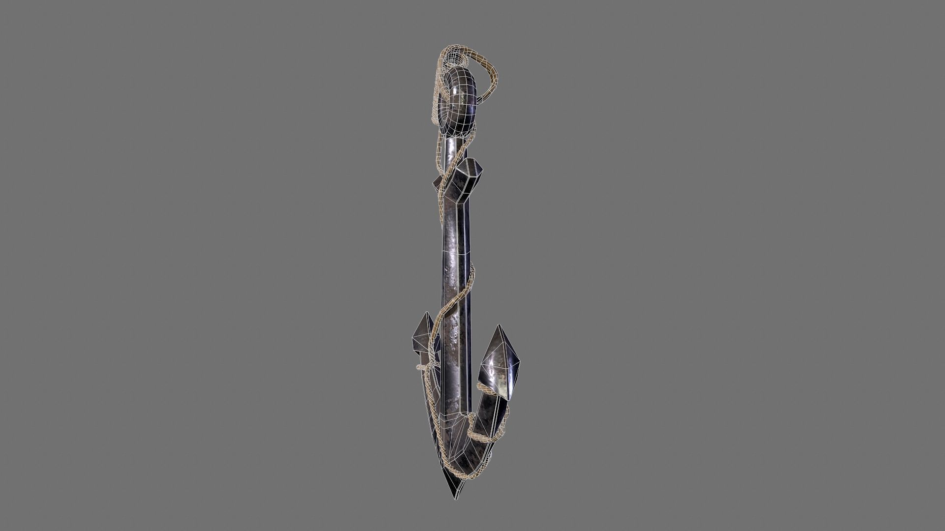 boat anchor  Low-poly 3D model_10