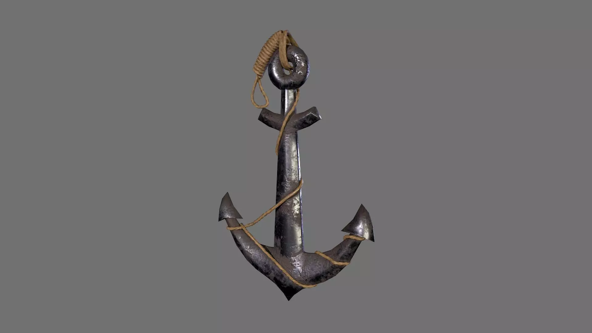 boat anchor  Low-poly 3D model_0