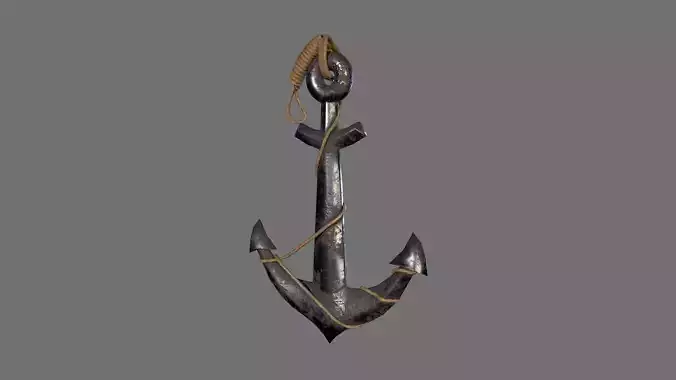 boat anchor  Low-poly 3D model