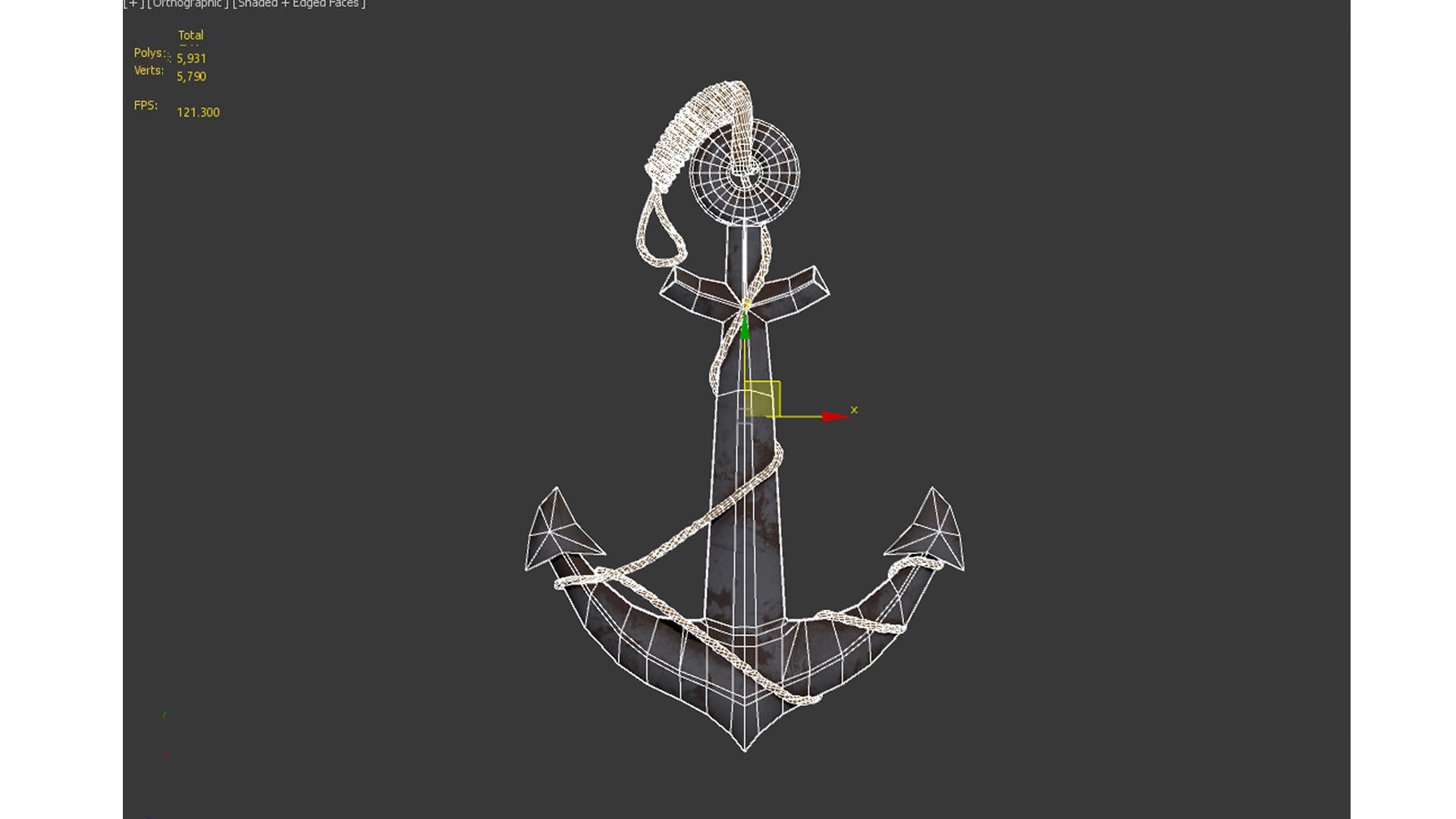 boat anchor  Low-poly 3D model_13
