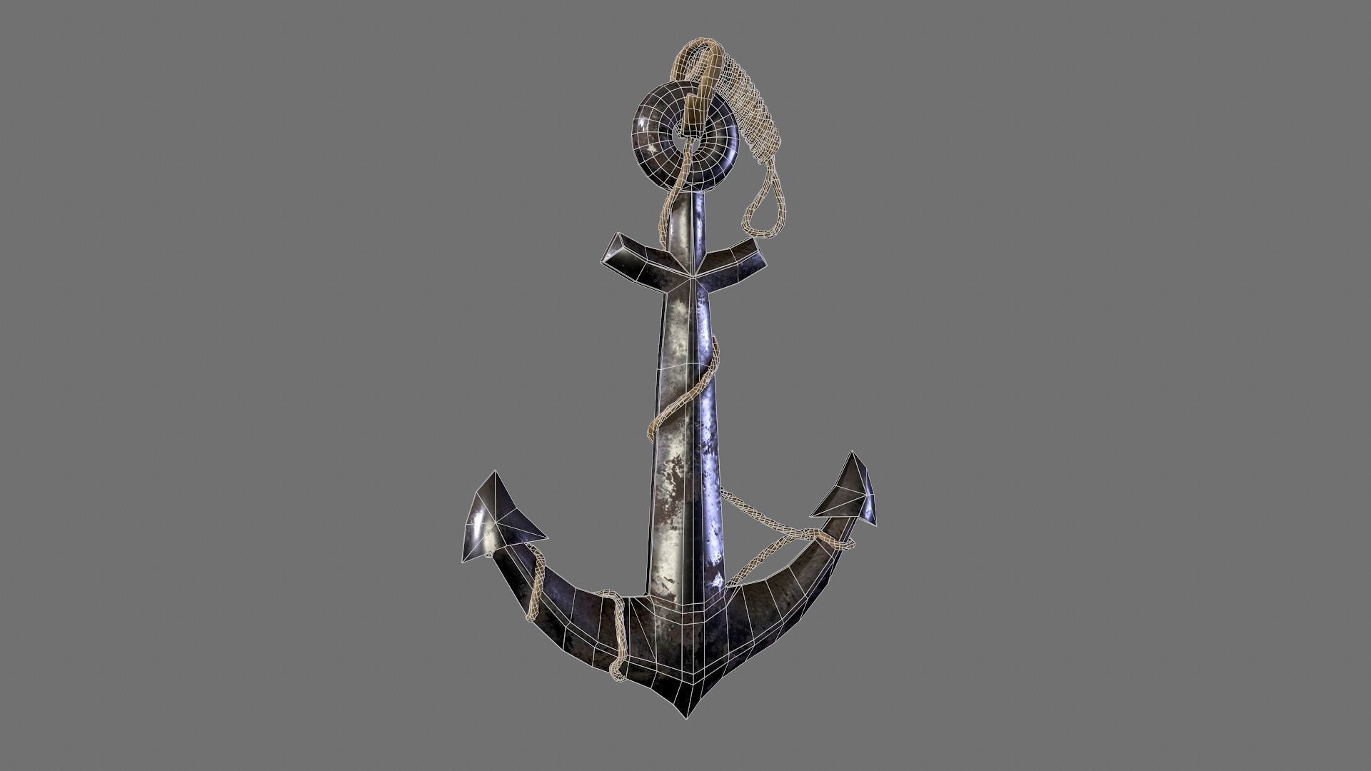 boat anchor  Low-poly 3D model_11