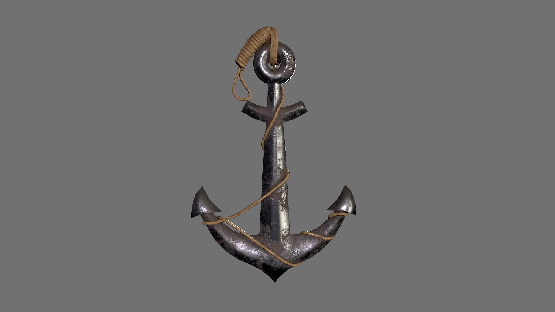 boat anchor  Low-poly 3D model_7