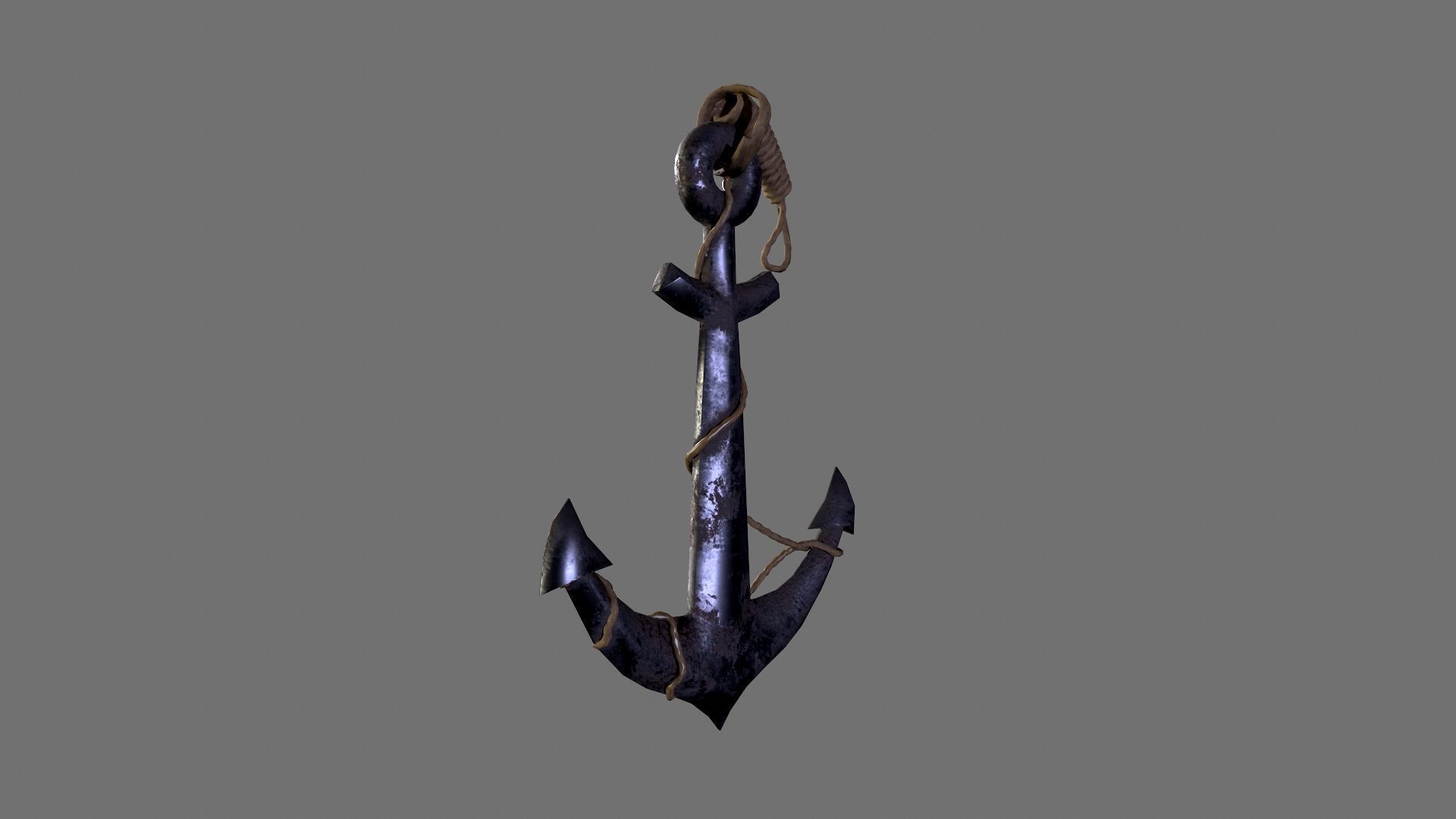 boat anchor  Low-poly 3D model_2