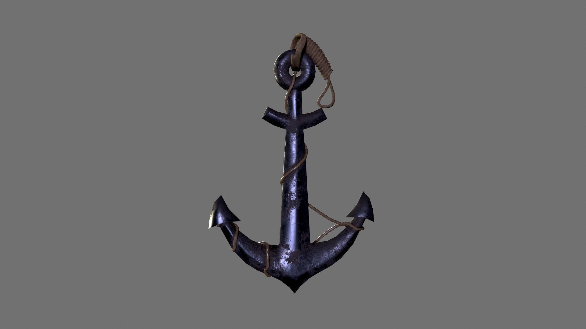 boat anchor  Low-poly 3D model_3