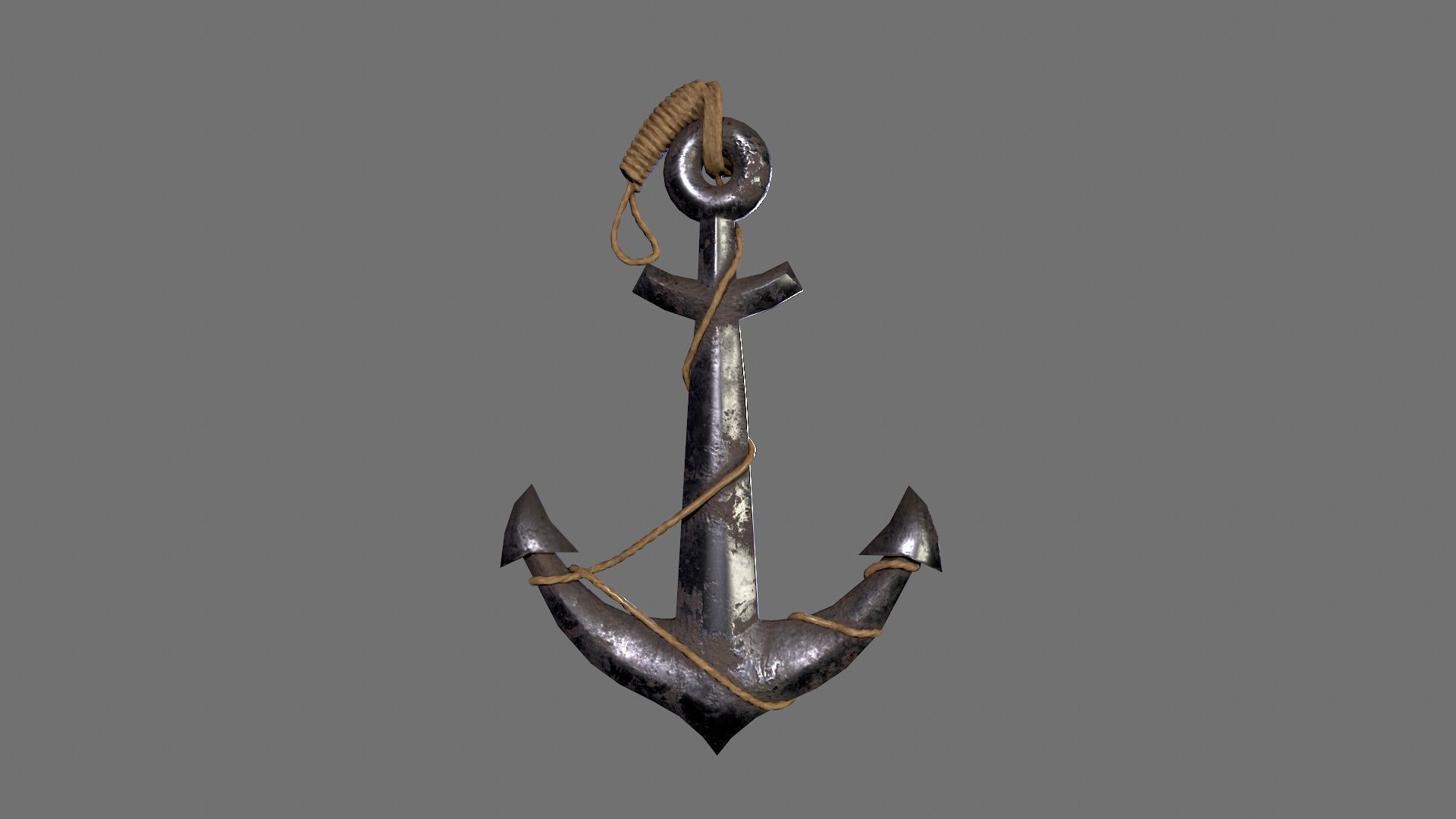 boat anchor  Low-poly 3D model_8