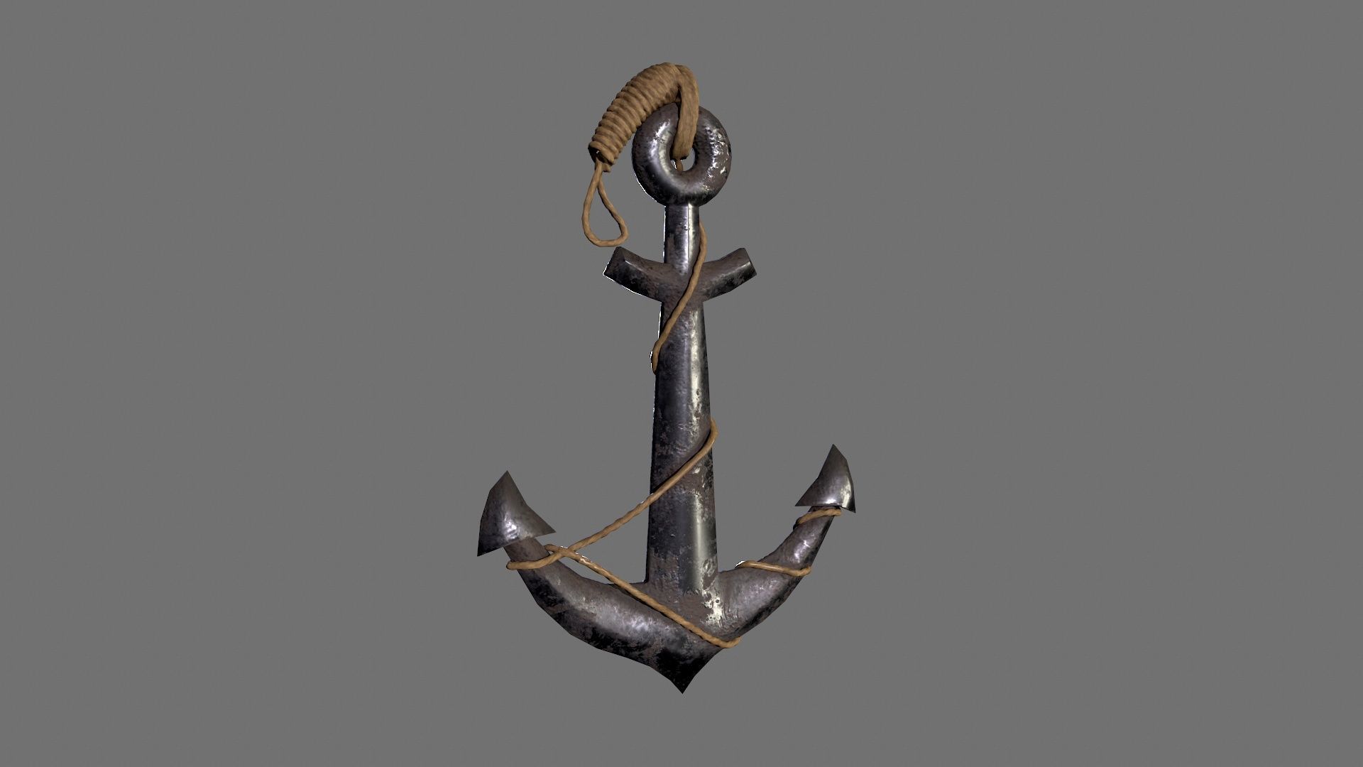 boat anchor  Low-poly 3D model_6
