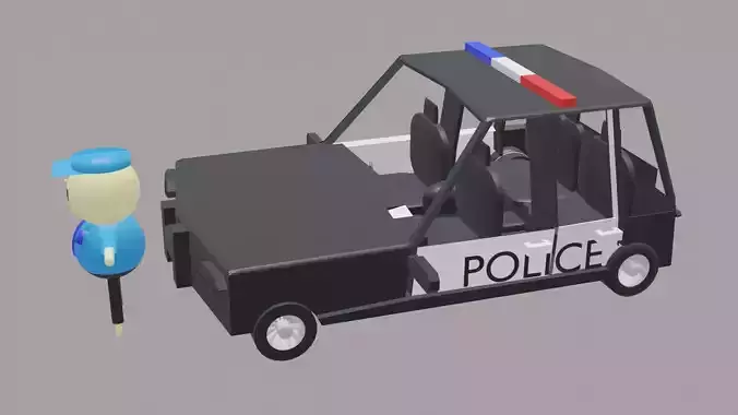police car Low-poly 3D model