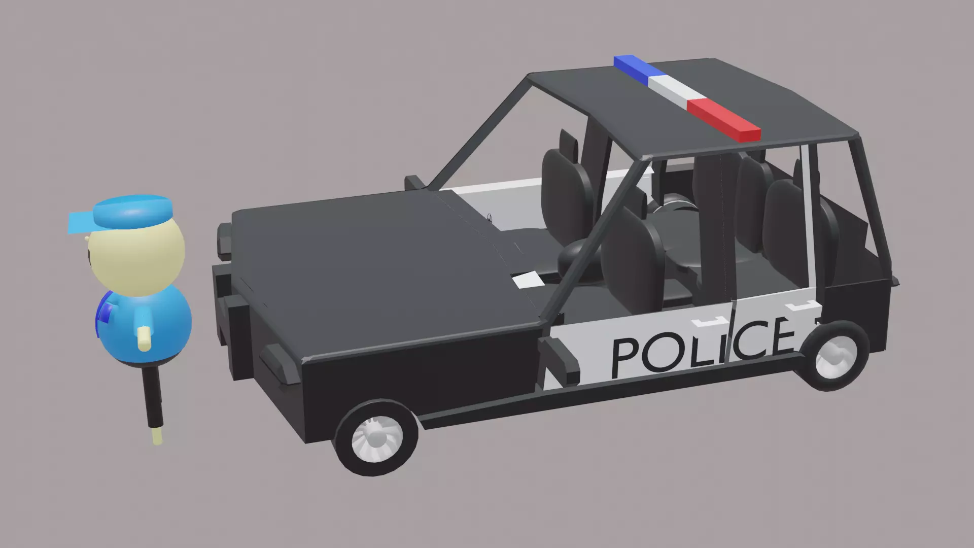 police car Low-poly 3D model
