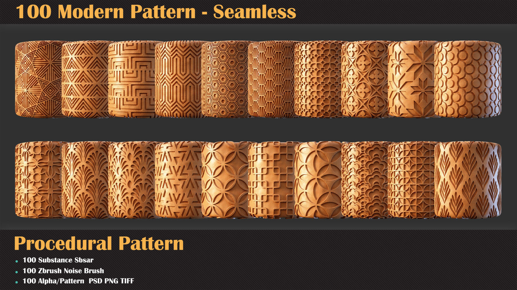 100 Modern Seamless Pattern and Brush Texture_7