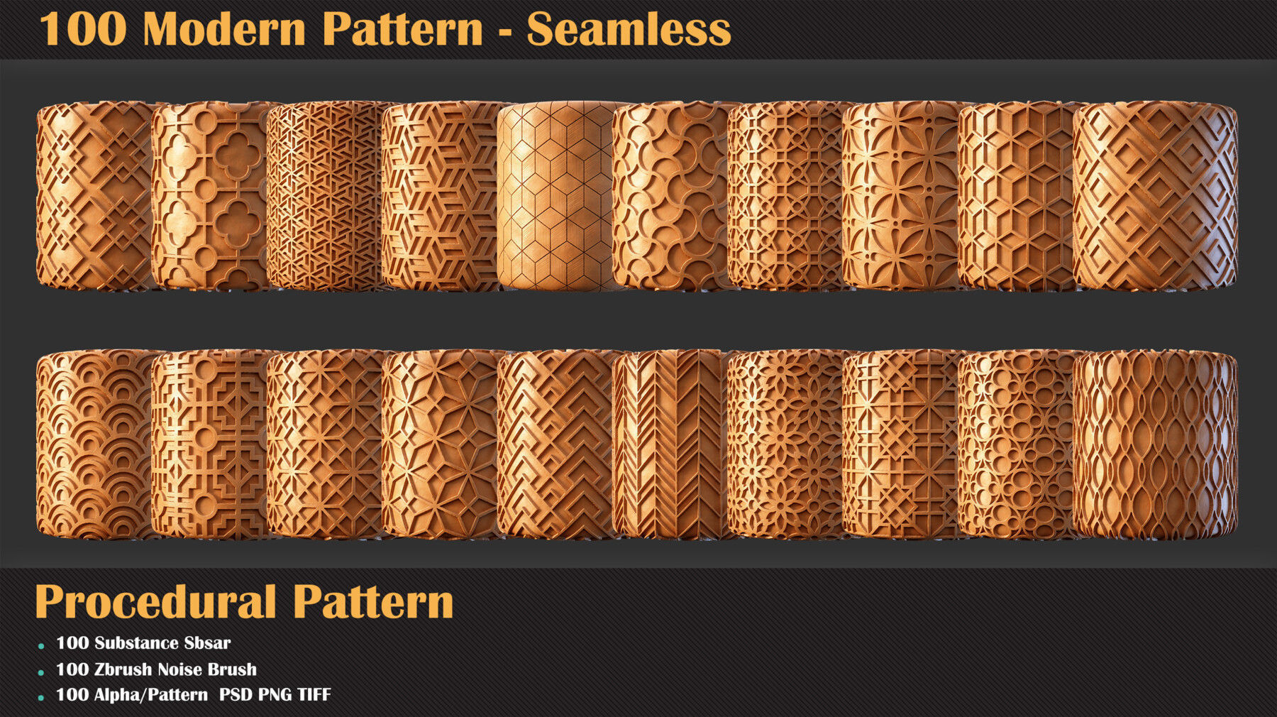 100 Modern Seamless Pattern and Brush Texture_5