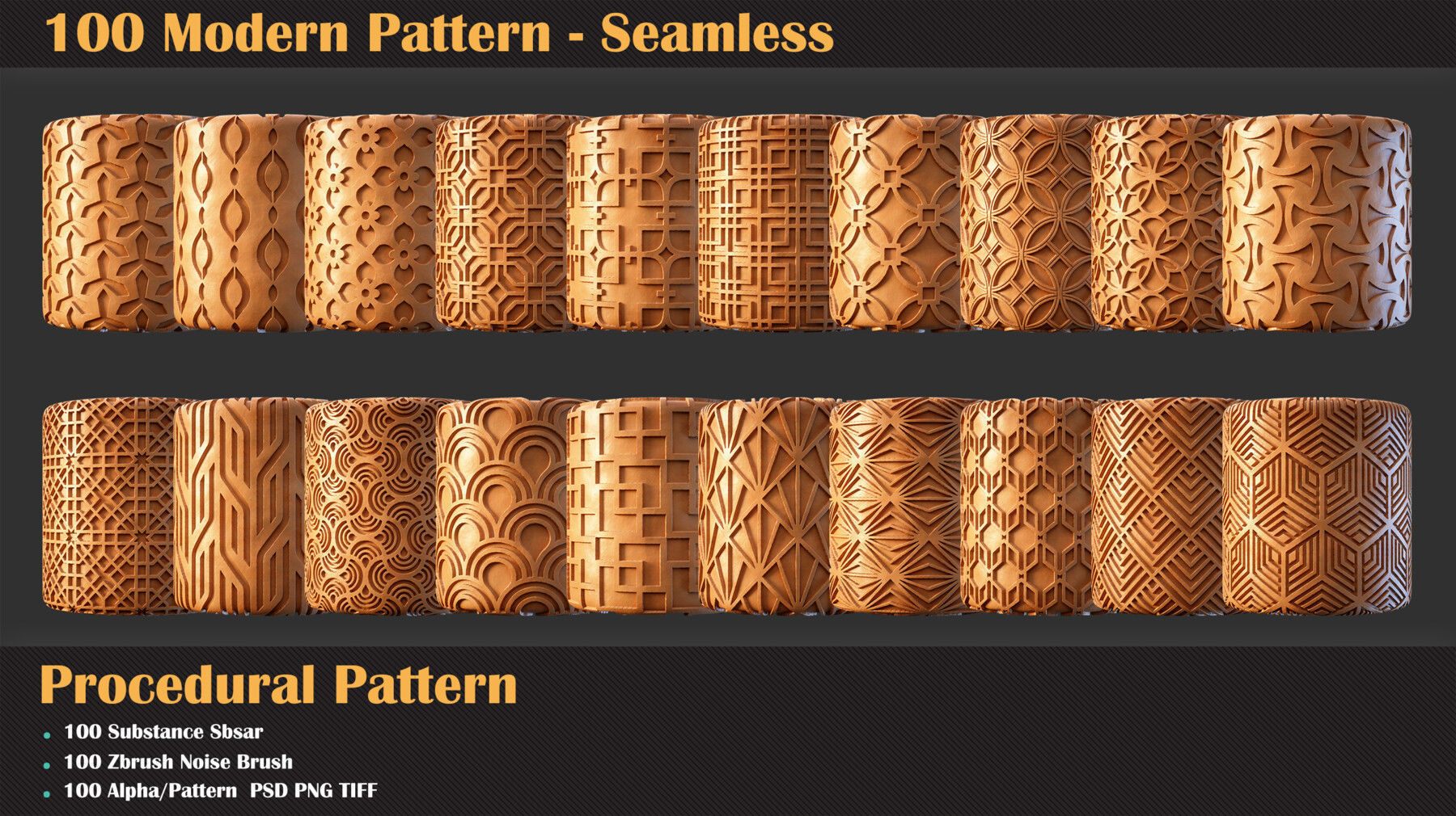 100 Modern Seamless Pattern and Brush Texture_6