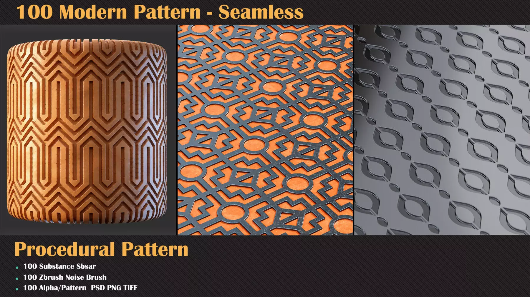 100 Modern Seamless Pattern and Brush Texture_0