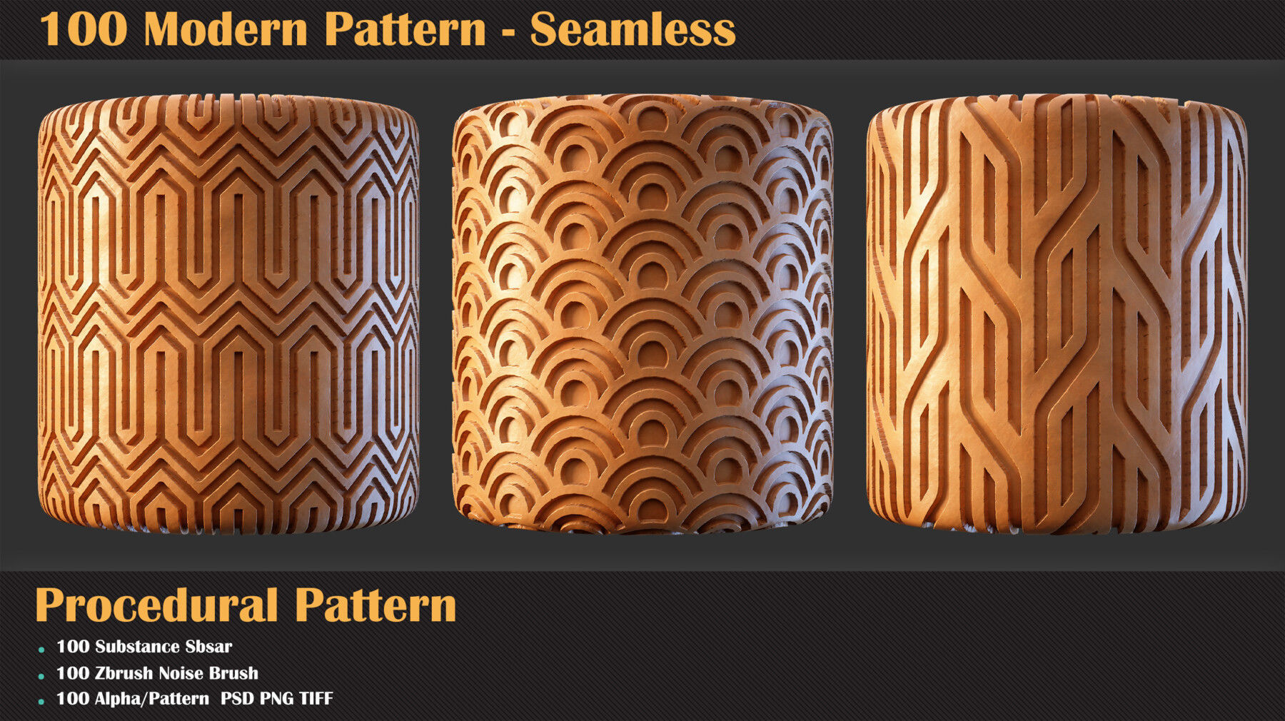 100 Modern Seamless Pattern and Brush Texture_3